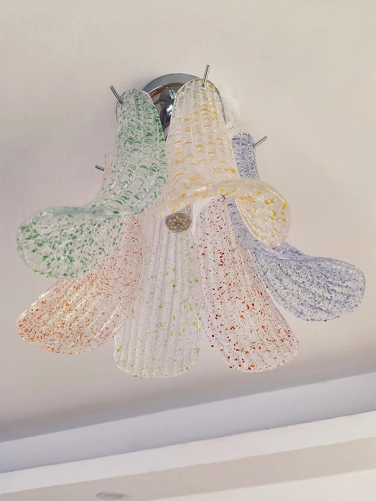 * Plafoniera francese medievale per balcone corridoio sette corridoio d'ingresso in vetro guardaroba retrò