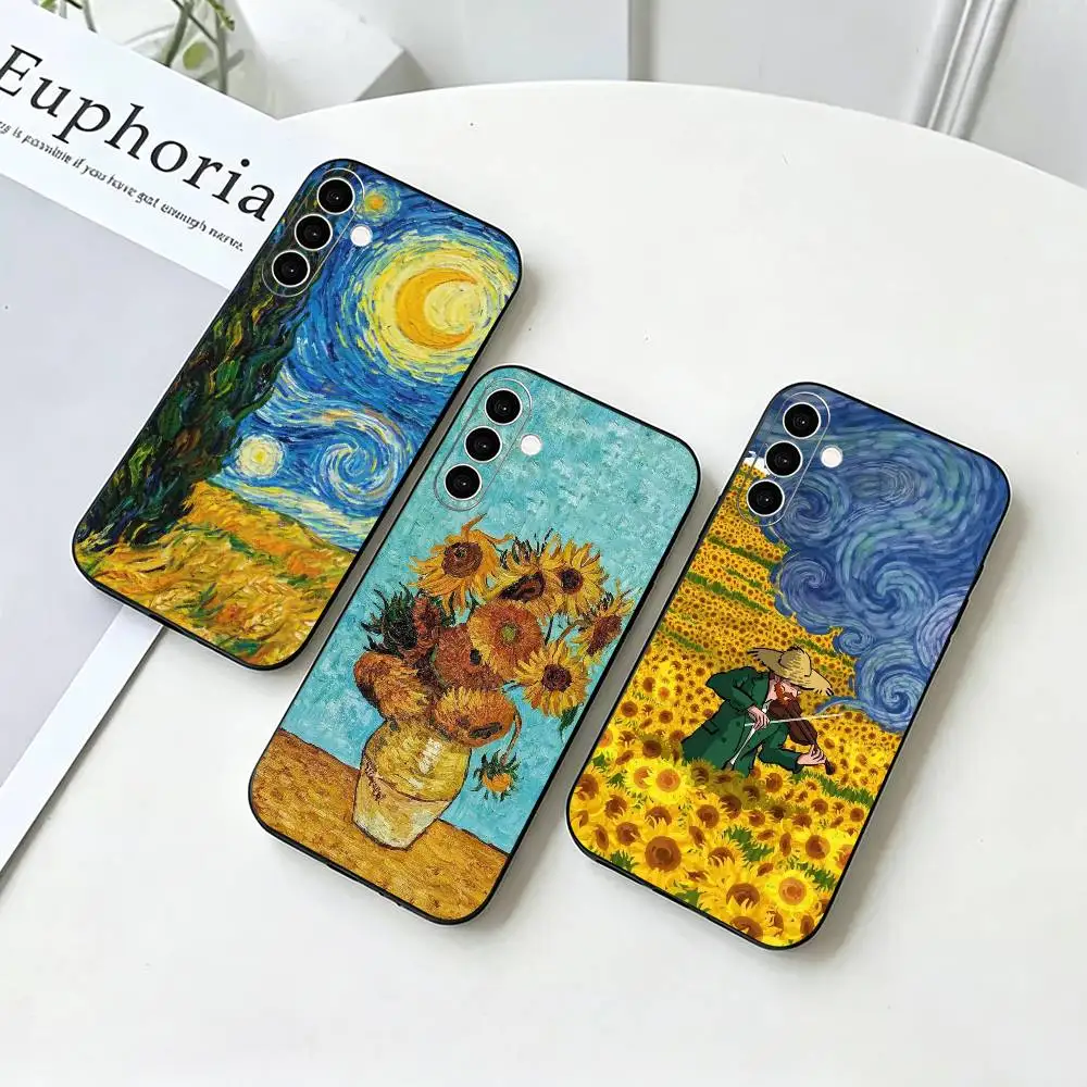 Vincent Van Gogh Oil INS   Phone Case For Samsung Galaxy A73,A72,A71,A70,A53,A52,A51,Others Soft Black Cover