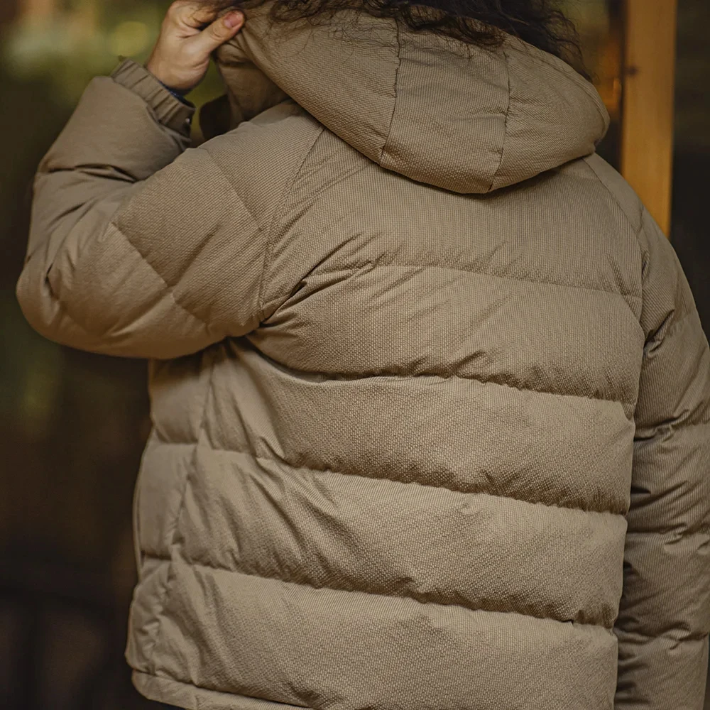 Maden Men's Winter Thickened Down Jacket 90 White Duck Down Navy Blue Hooded Short TOP Male Warm Coat Vintage clothing