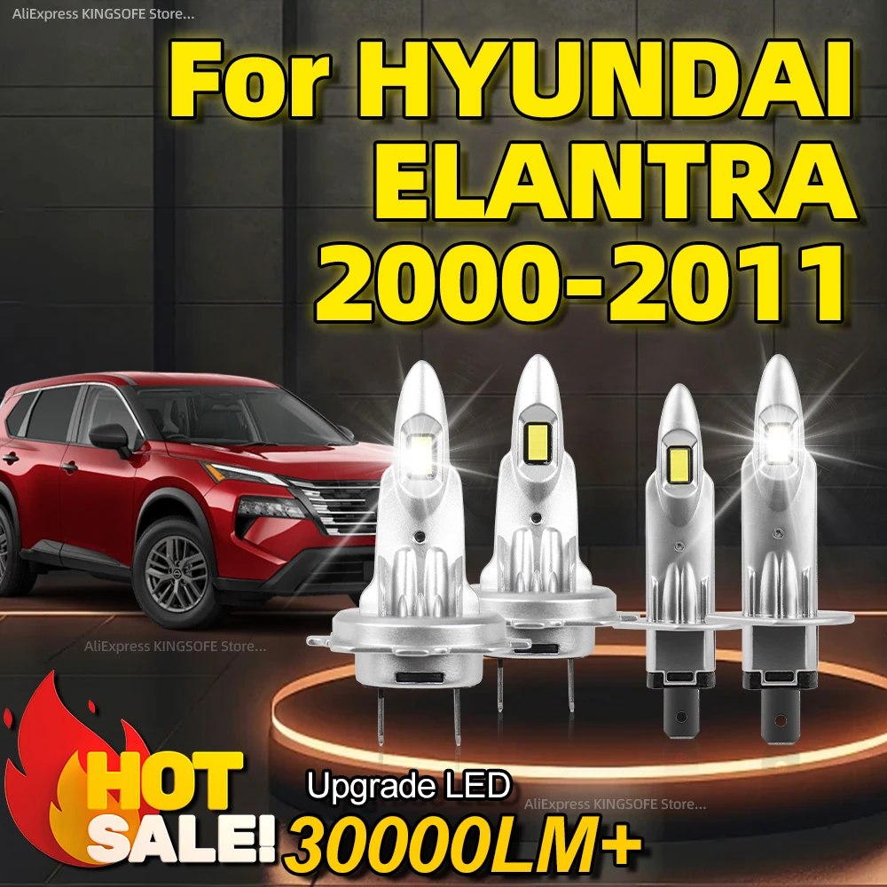 

2/4Pcs LED Headlight High Power H7 H1 6000K Car Lamp Fanless For HYUNDAI ELANTRA 2000 2001 2002 2003 2004 2005 2006 2007 08 2011