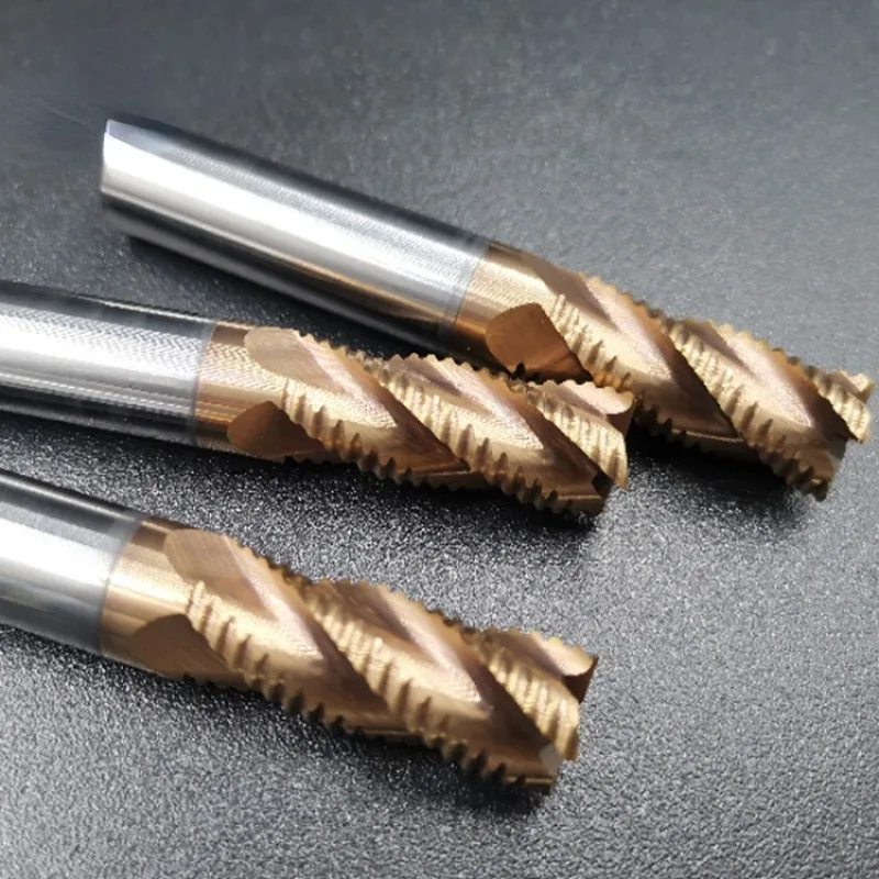 Roughing End Mill Solid Carbide 4 Flutes HRC55 3-20MM Shank For Steel Iron Aluminum MDF Fiberglass Acrylic Wood Copper Plastic