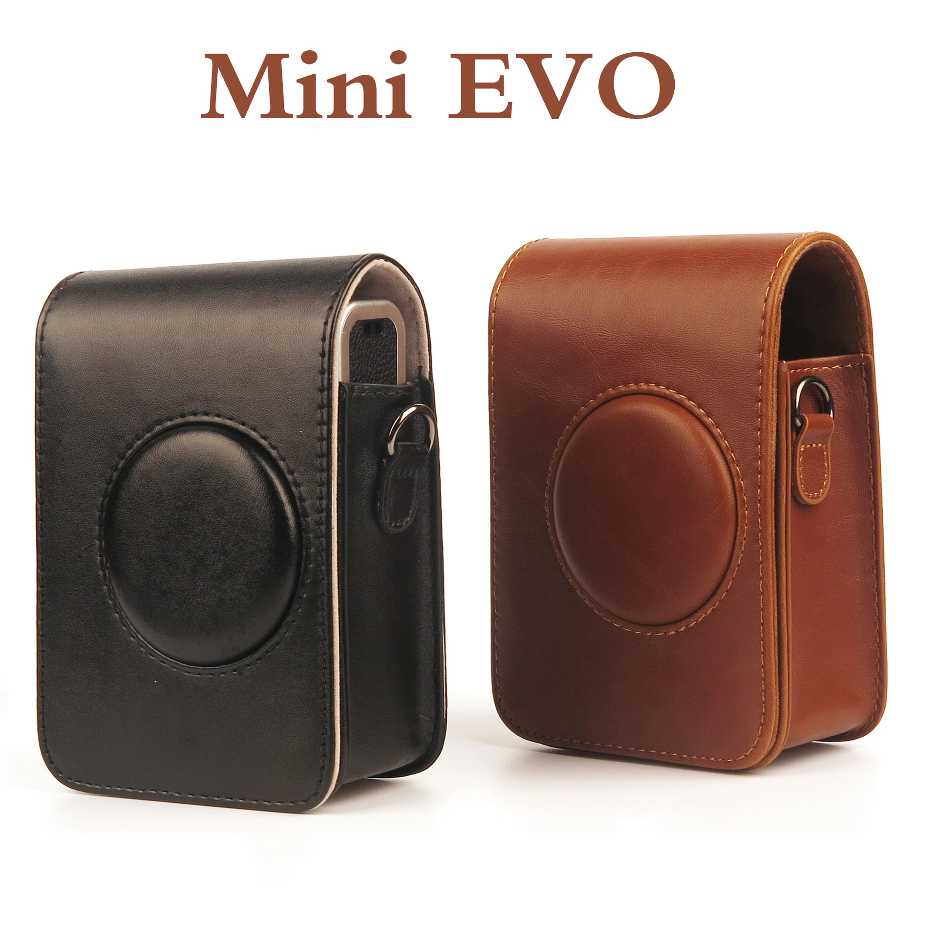 

Vintage Leather Camera Case for Fujifilm Instax Mini Evo with Strap Polaroid Camera Bags