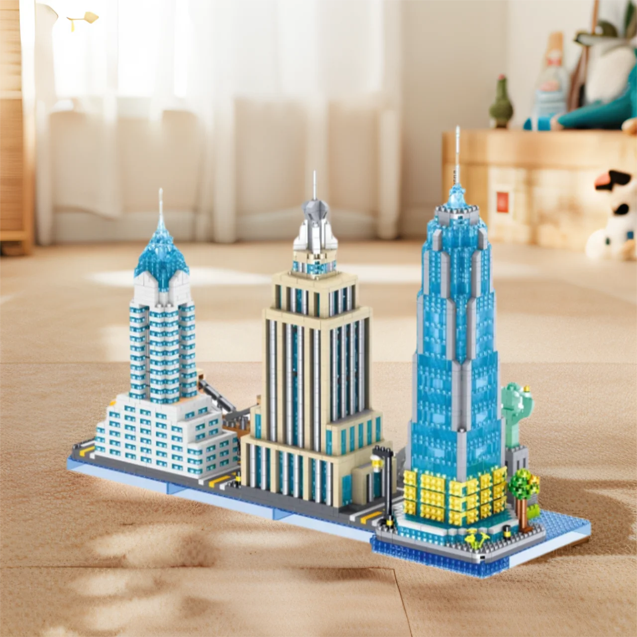 

Американская архитектура Skyline, креативный микро-алмазный блок, Соединенные Штаты, Нью-Йорк, ориентир, строительные кирпичи, игрушки, нанокирпич для подарка