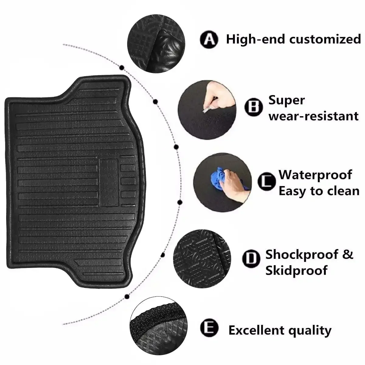 For Toyota RAV4 2006 2007 2008 2009 2010 2011 2012 2013-2019+ Rear Trunk Tray Cargo Boot Liner Mat Floor Carpet Accessories