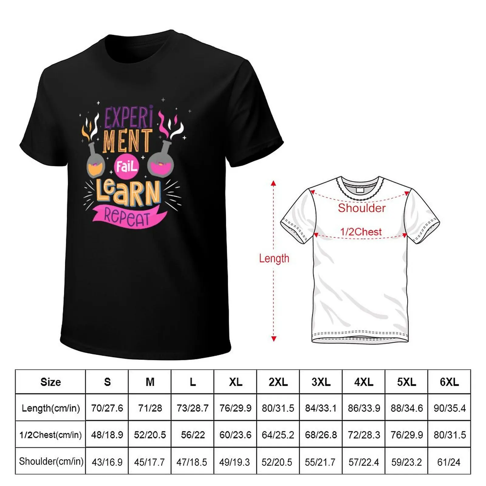 Experiment Fail Learn Repeat T-Shirt Work Short Sleeve Cotton Top