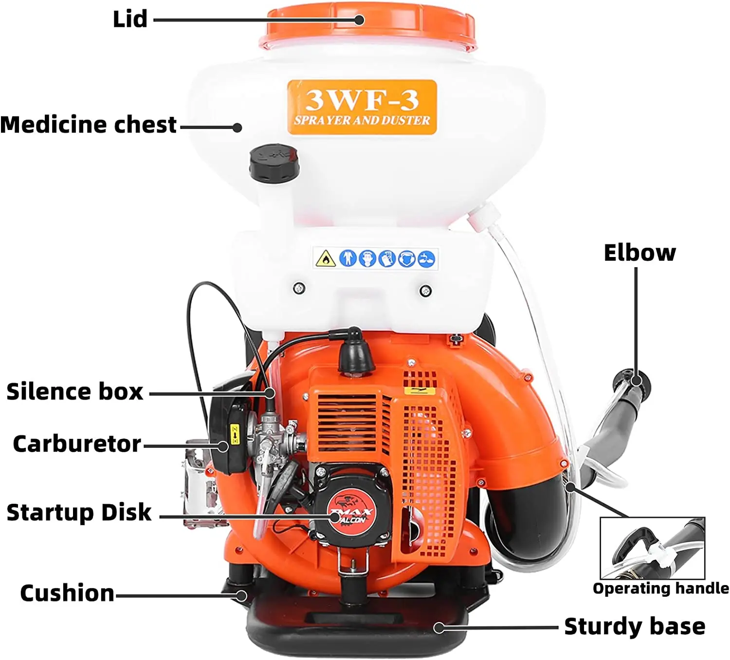 2025Garden Sprayer Liquid Powder Backpack Blower Gasoline Machine Fertilizer Sprayer