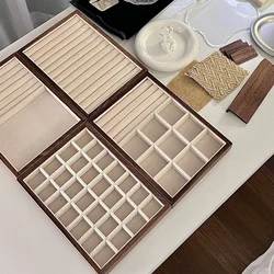 Wooden Jewelry Tray Walnut Color Jewelry Ring Necklace Display Plate Jewelry Earrings Photography Props