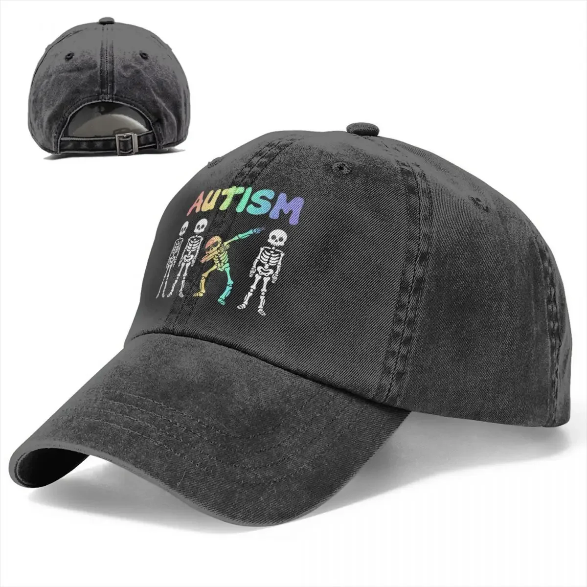 Epic Autism Skeletons Baseball Caps Men Women Distressed  Sun Cap Outdoor All Seasons Travel Caps Hat