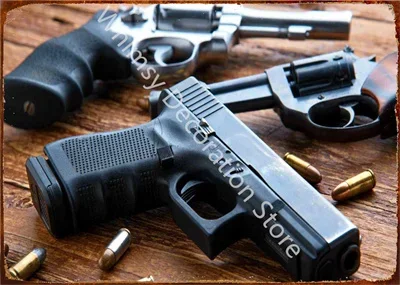 NEW Pistol HD Tin Painting Metal Sign Vintage Poster Home Living Room Bar Club Party Man Cave Art Wall Decorativ Iron Painting