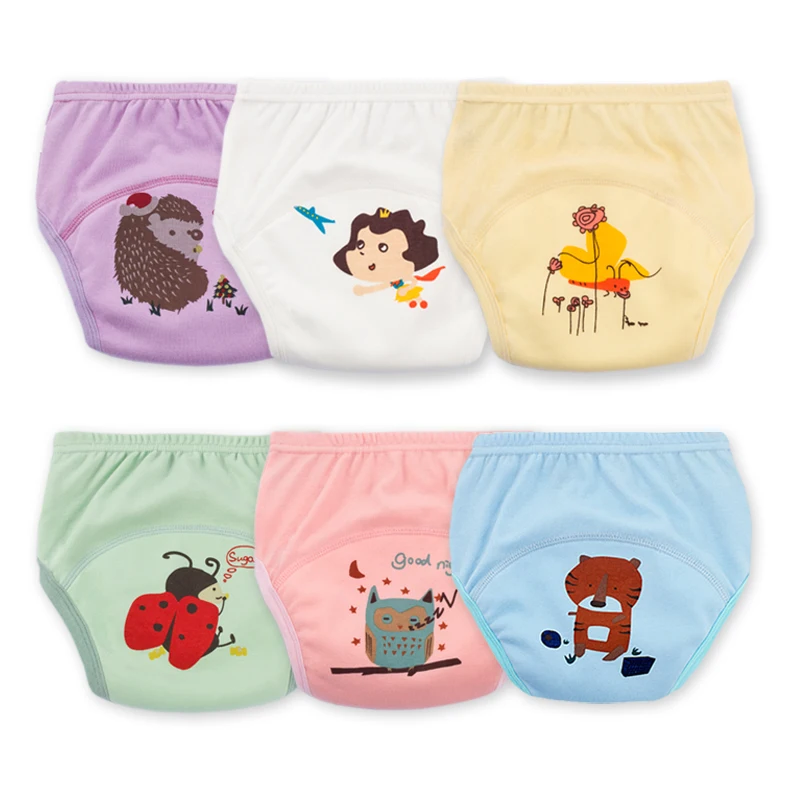 1Pcs Fashion Baby Potty Training Pants Reusable Nappies Cloth Diaper Washable Elastic Infants Children Cotton Panties Underpants