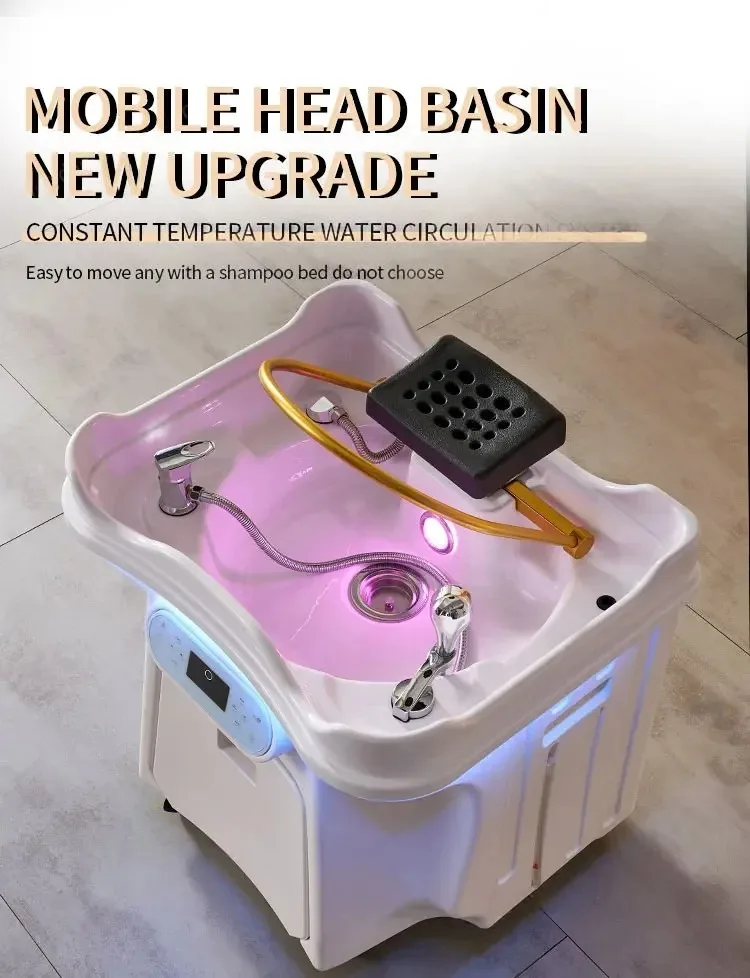 2025 Testa Spa Letto Shampoo Sedia Parrucchiere Mobili Controlavaggio Parrucchiere portatile Spa Lavandino Salone di bellezza Adatto