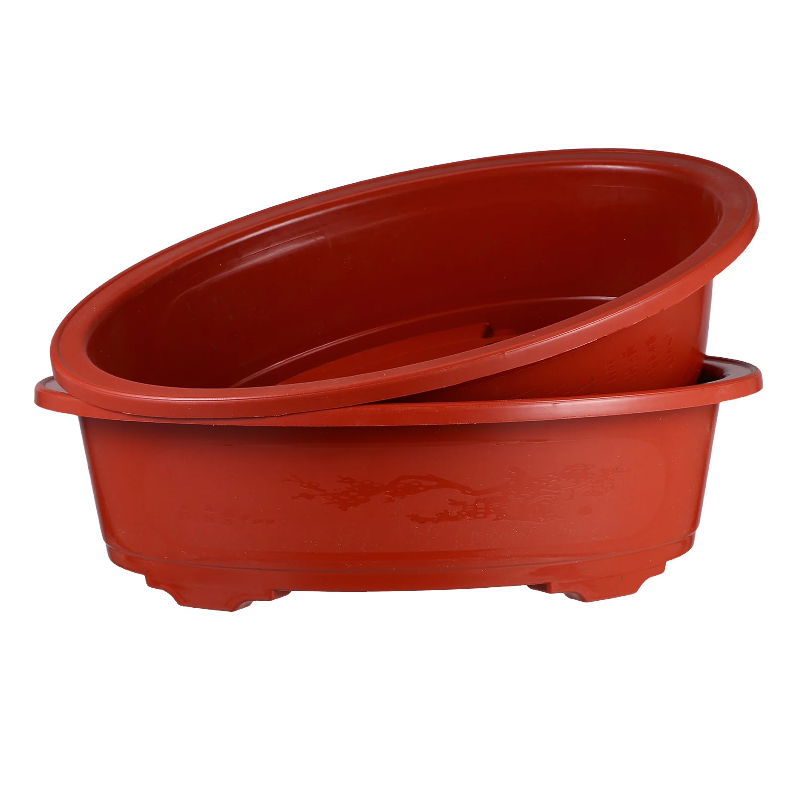 2pcs Large Oval Plastic Flower Pots Lightweight Planters For Indoor Balcony Garden Succulent Herb Nursery Starter Grow Pot