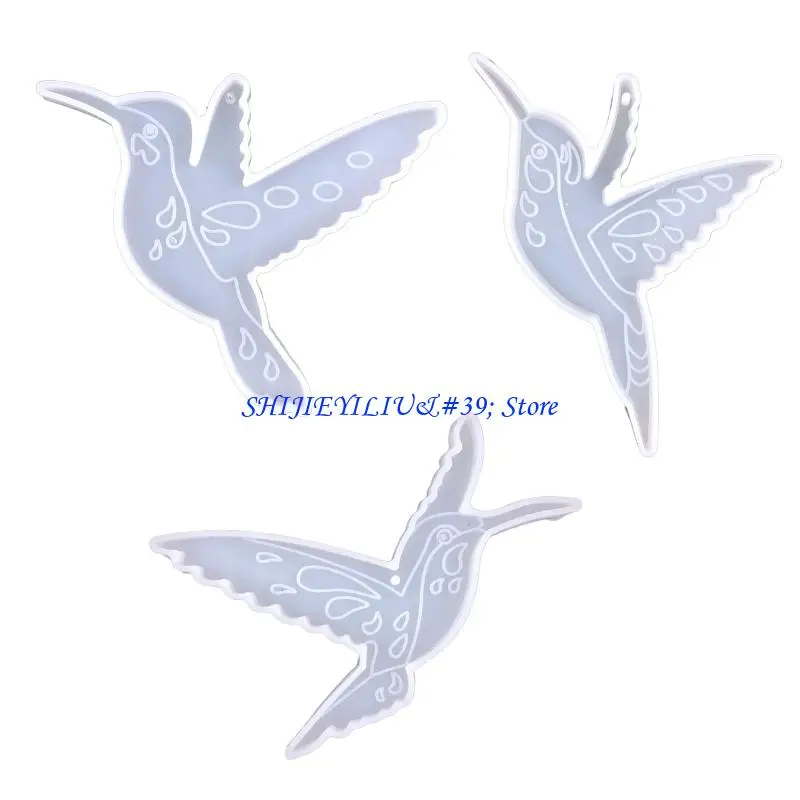 E21F Resin Casting Silicone Mold Hummingbird Keychain Pendant Jewelry Mould DIY