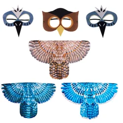 Bird Wing Shawl Halloween Butterfly Cape Cosplay Costume Men Women Carnival Party Cloak Outfits with Mask New 2024 Adult Kids