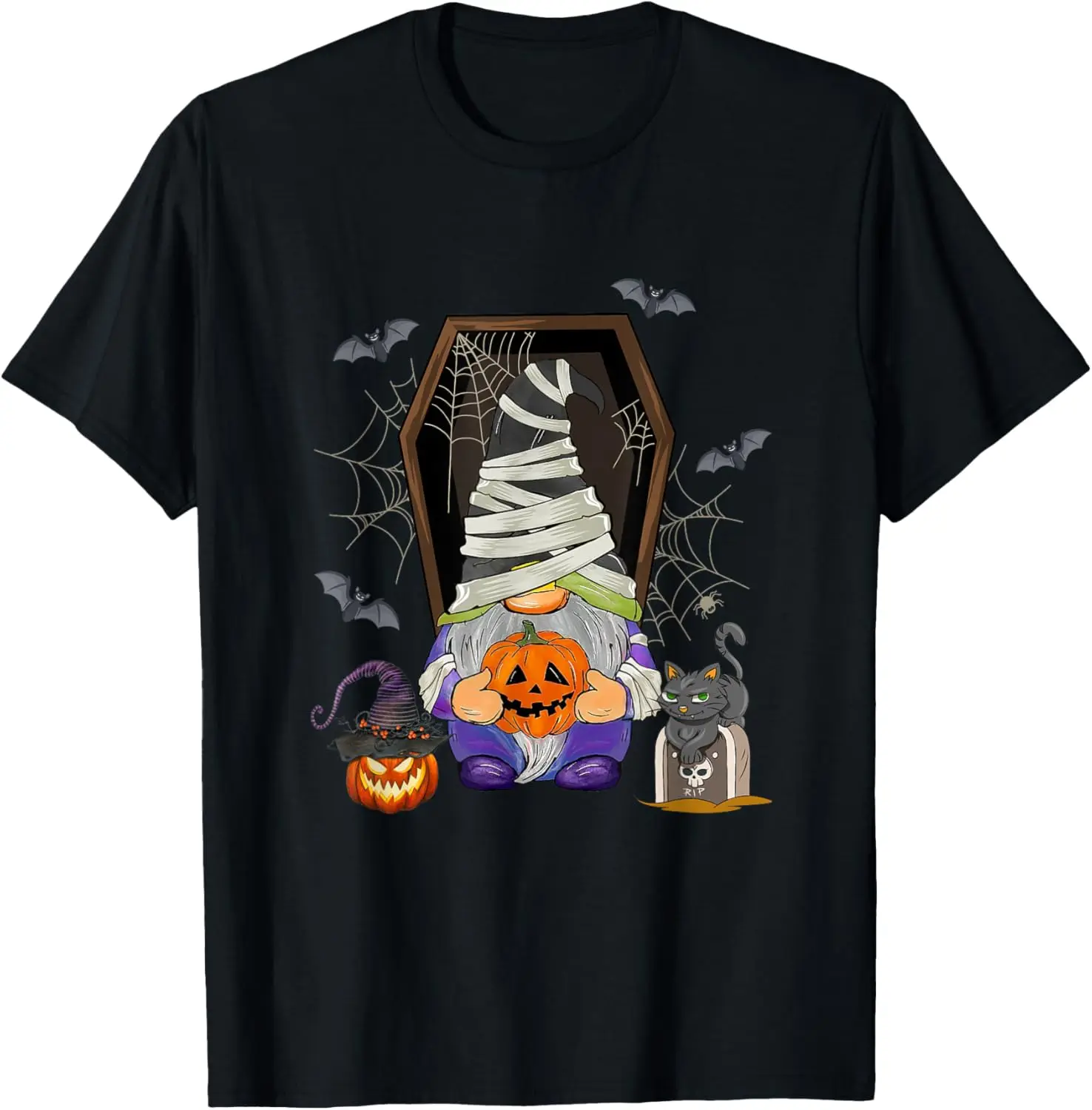 

Gnome Mummy Halloween Costume Funny Pumpkin T-Shirt