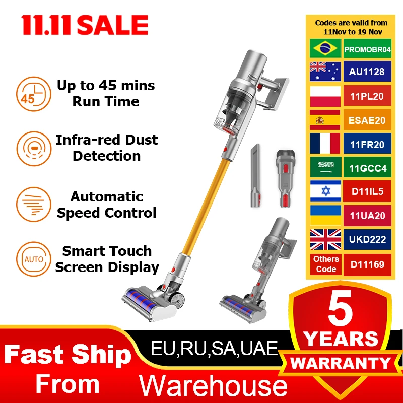 

Cordless Handheld Stick Vacuum Cleaner Liectroux i10, Smart Dust Sensing,27KPa,Touch Screen,Suit for Carpet,Floor,Car & Pet Hair