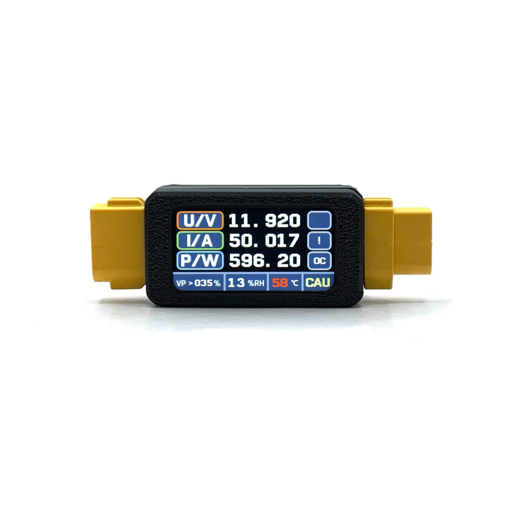 30A For XT60 Bidirectional Power Meter With 1.47 Inch Color Display For RC For Battery Voltage Current Temperature Humidity Moni