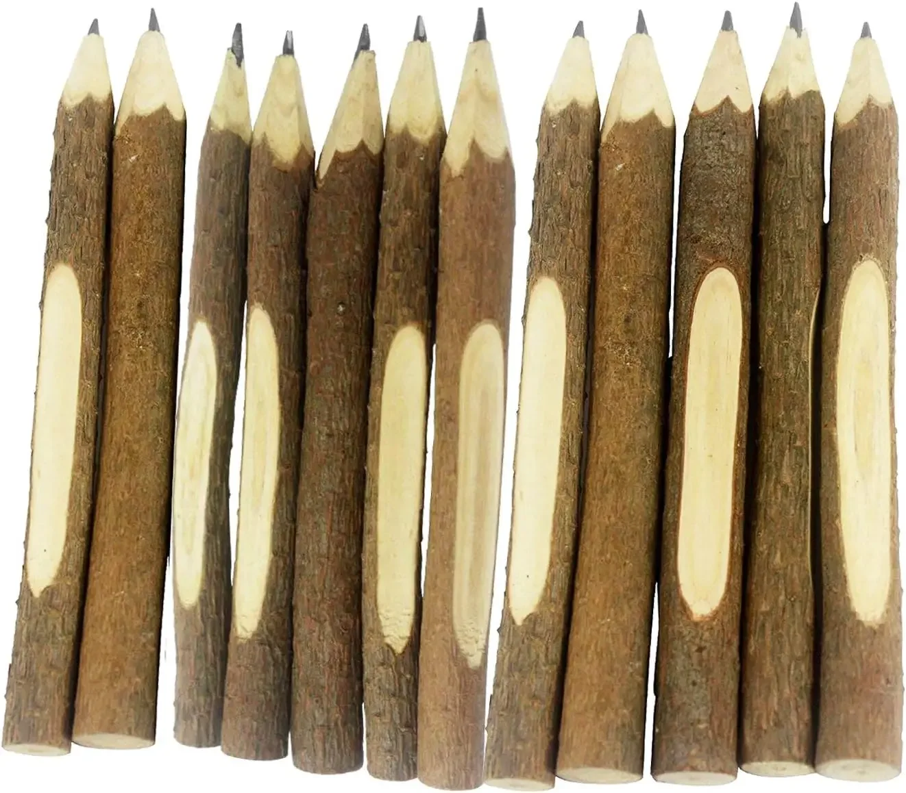 

12 Natural Wooden Branch Pencils, 5 Inch Handmade Twig Pencils for School Party Supplies