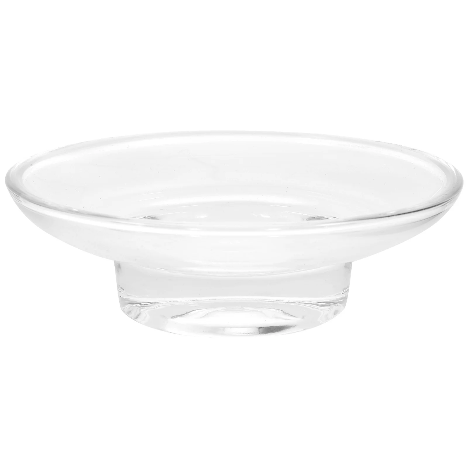 Transparent Round Glass Soap Box Bathroom Storage Container Holder Drain Tray for Shower Home Travel Outdoor Glass Soap Dish