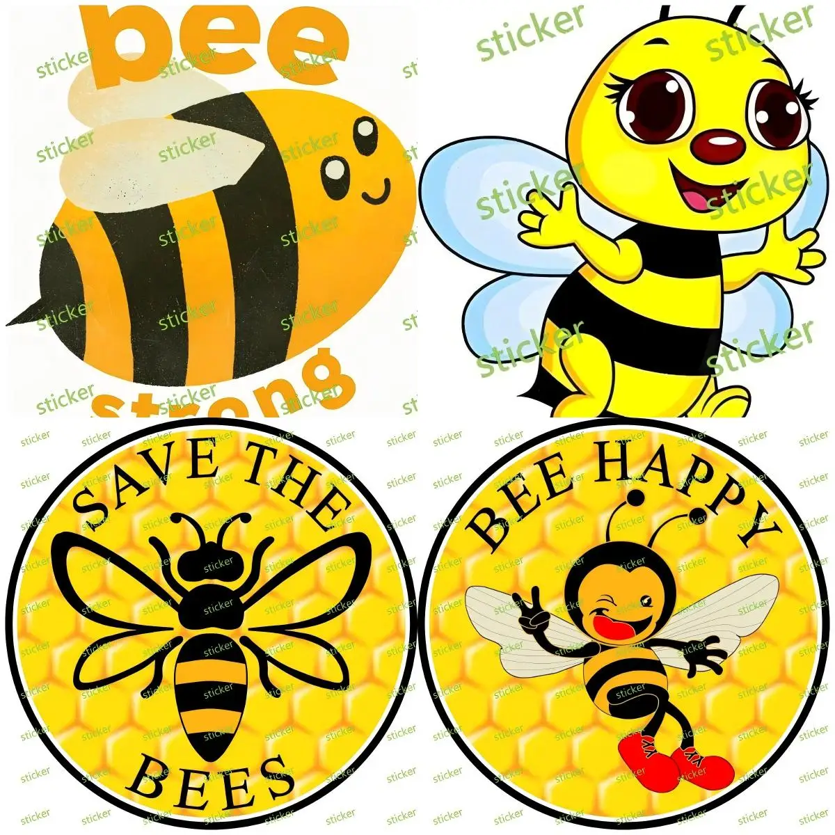 

Bee Cartoon Vinyl Decal Sticker Accessories Stickers Gps for Motorcycle Supplies Home Appliance Anime Electric Devices Decor