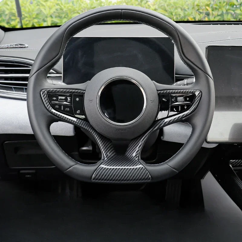 

For BYD Seal EV 2022 2023 Steering Wheel Decorative Frame Cover ABS Carbon Fiber Anti-Scratch Protective Sticker Accessories