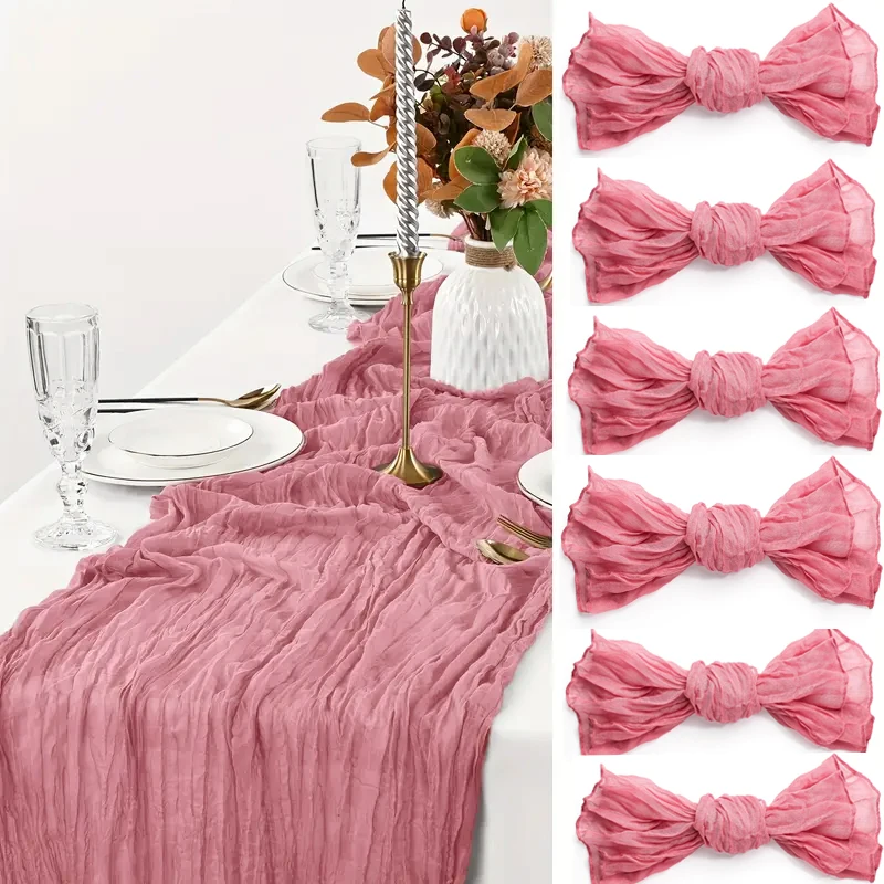 12PCS Semi-Sheer Gauze Table Runner Cheesecloth for Dining Wedding Party Banquets Arches Table Decor