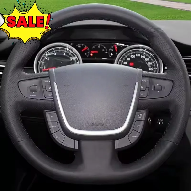 

Customizable Handmade Genuine Leather Steering Wheel Cover For Peugeot 508 2011 2012 2013 2014 2015 2016 2017 2018 508