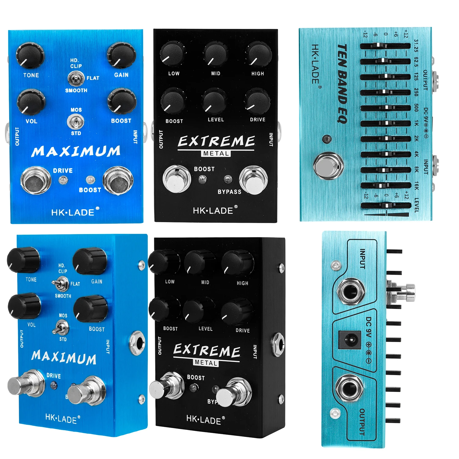 HK·LADE Electric Guitar Effect Pedal 10 Band EQ Equalizer/Extreme Metal Distortion/MAXIMUM Overdrive Pedal Guitar Parts