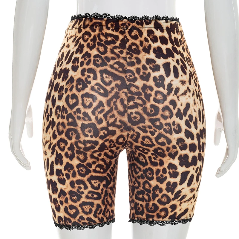 Vielseitige, eng anliegende, schmal geschnittene, mit Blumenmuster versehene, sexy, im Hot-Girl-Stil, mit Spitzenbesatz, Motorradshorts – Detail 22