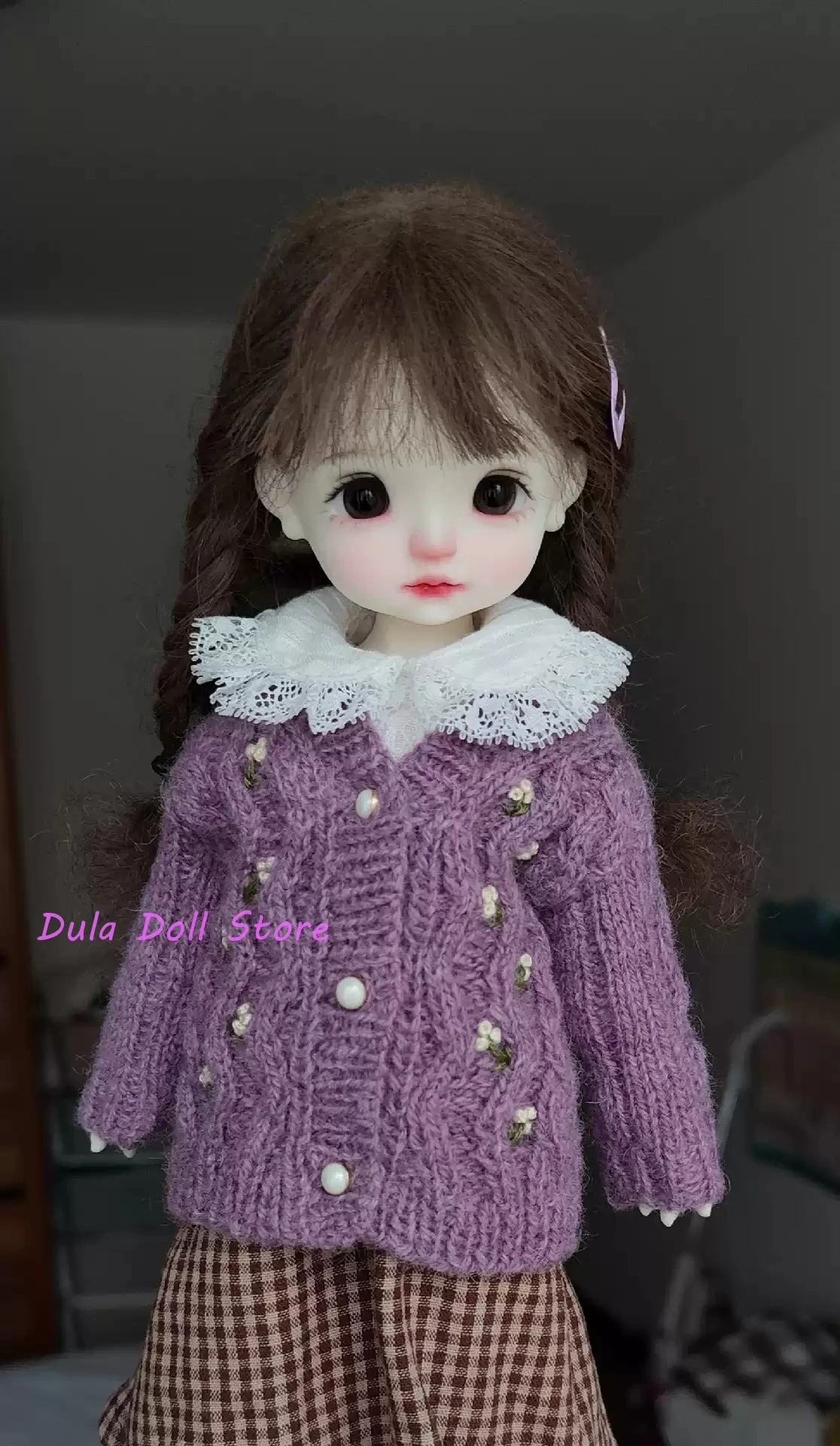 

Dula Doll Clothes Dress Sweater plaid set Blythe Qbaby ob24 ob22 1/6 6 points body doll