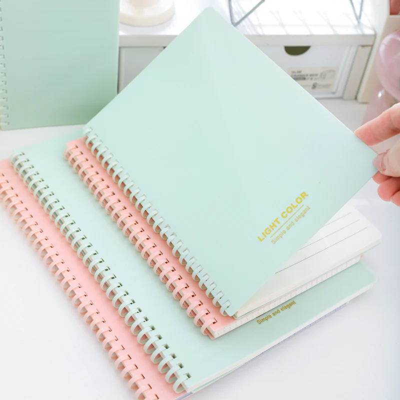 A5/B5 Multi color Soft Elastic Spiral Soft Coil Notebook 70 sheets, with an easy to tear inner page design