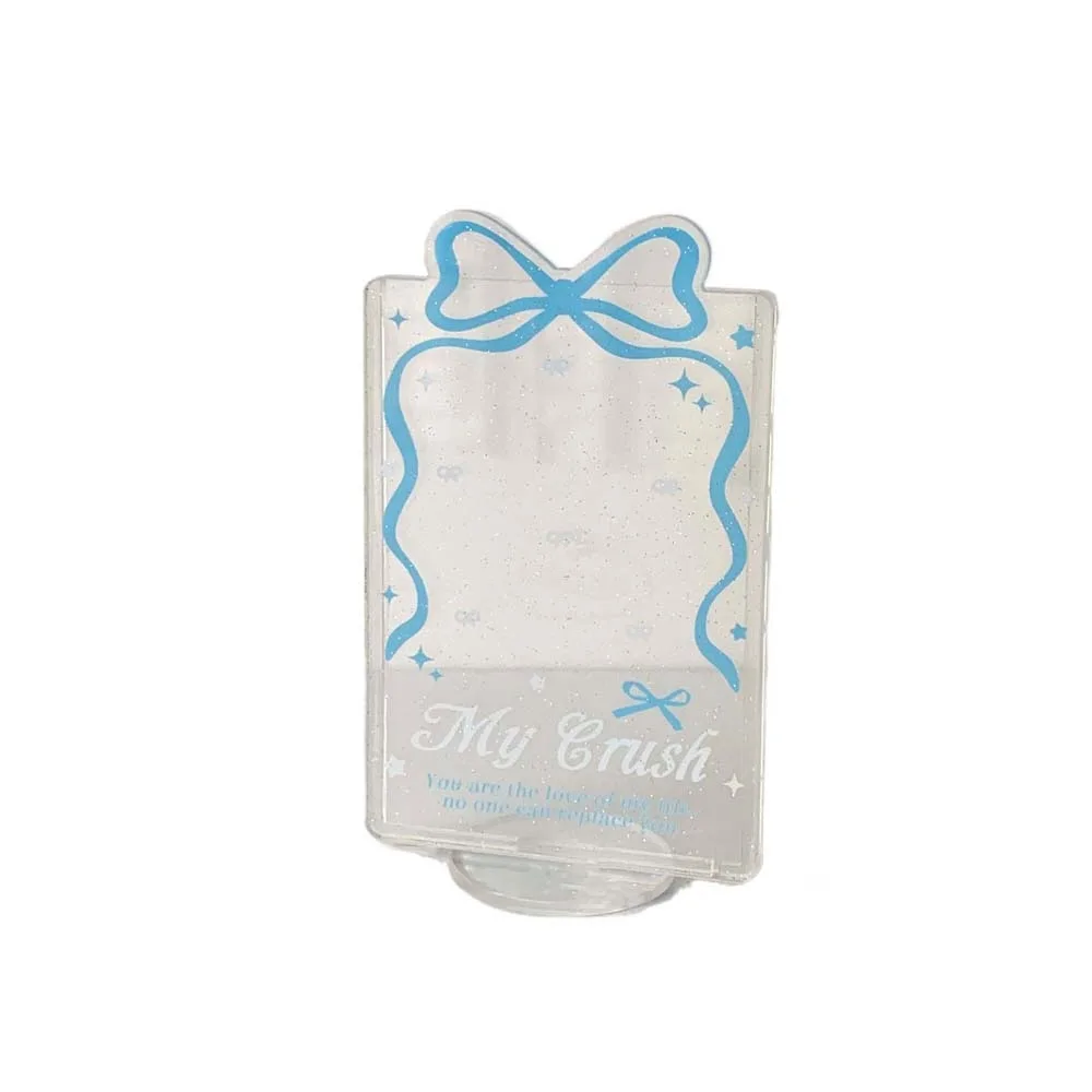 

Desktop Decoration Korean Style Card Holder Bowknot Transparent Student Card Cover Card Case Polaroid Photo ID Card Holders