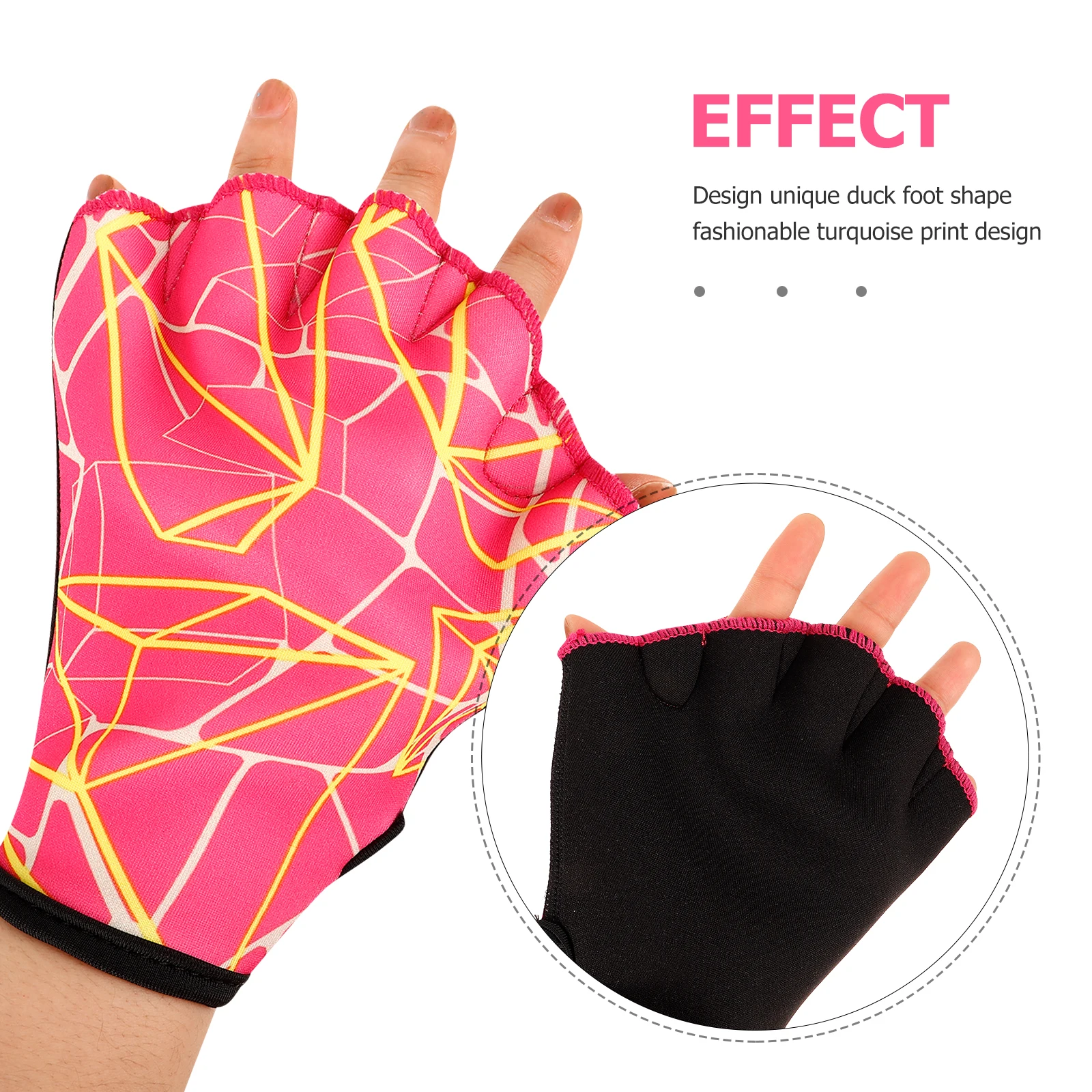 

1 Pair Unisex Swimming Webbed Gloves Adjustable Diving Training Mitts Water Resistance Hand Protectors For Adults Pool Swim
