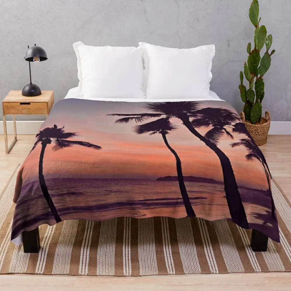 

Sunset Beach Throw Blanket Fashion Sofas Cute Camping Blankets