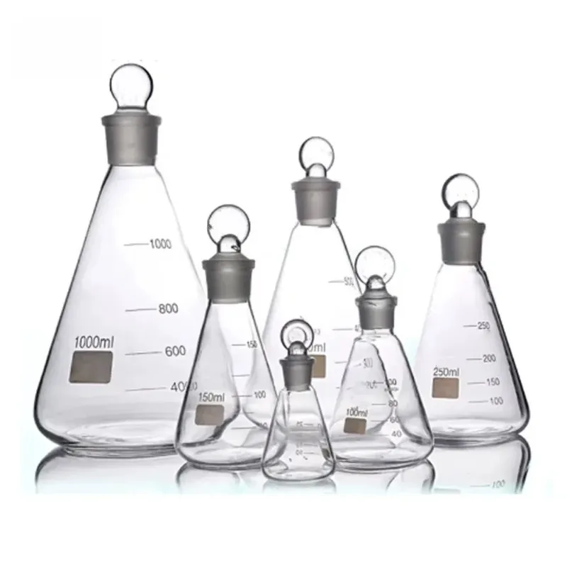 DXY 2000ml Glass conical flask with cap Glass Erlenmeyer Flask for laboratory triangle flask Boro 3.3 e