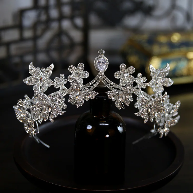 

Princess Bridal Tiaras Crowns For Wedding Hair Accessories Crystal Flower Crowns For Women Girl Party Hair Jewelry Headpiece