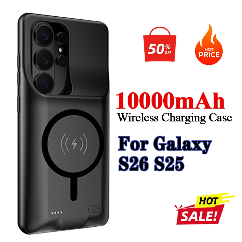 10000mAh Battery Case for Samsung Galaxy S26 S25 Portable Protective Wireless Charging Case  for S26 Ultra S25Edge Power Bank