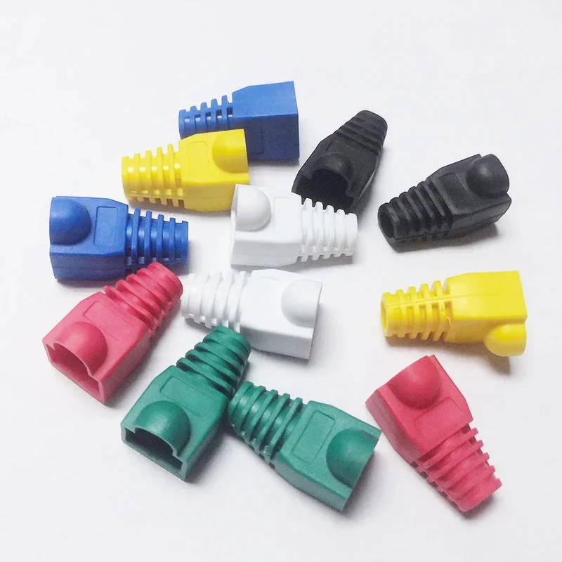 20pcs RJ-45 CAT6 CAT5e Adapter Cap Ethernet Network Cable Connector Plugs RJ45 Caps Cat 5 CAT6 protective sleeve multicolour