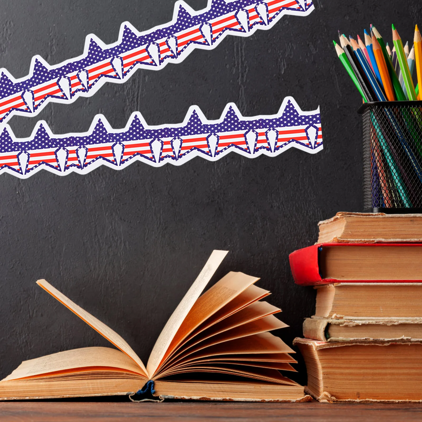 

Pentagram Sticker Adorable Bulletin Board Border Paper for Blackboard Trim Strip