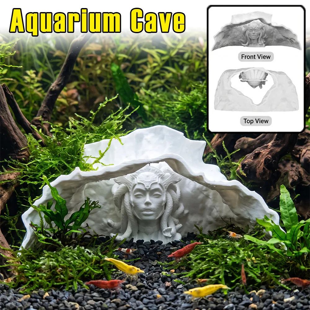 Aquarium Cave PLA 3D Printing Creative Fish Tank Cave Imitation Rock Outer Wall Reptile Cave Hideout Fish Tank Decoration