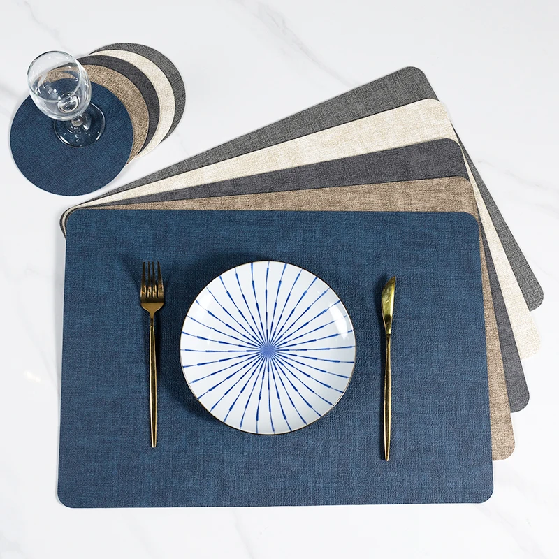 

Набор из 8 предметов, с увеличенными квадратными упаковочными ковриками, двусторонними салфетками из искусственной кожи из ПВХ, внутренними салфетками 50X35 см для обеденных столов, уличными салфетками, квадратные нескользящие увеличенные круглые подставк