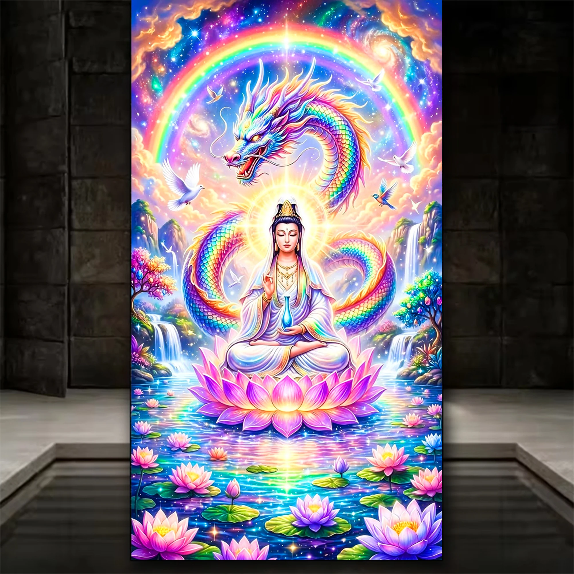 

Guanyin Dragon Diy diamond painting New 2026 cross stitch kit diamond art Religious Mythology Picture For Home Decor Gift