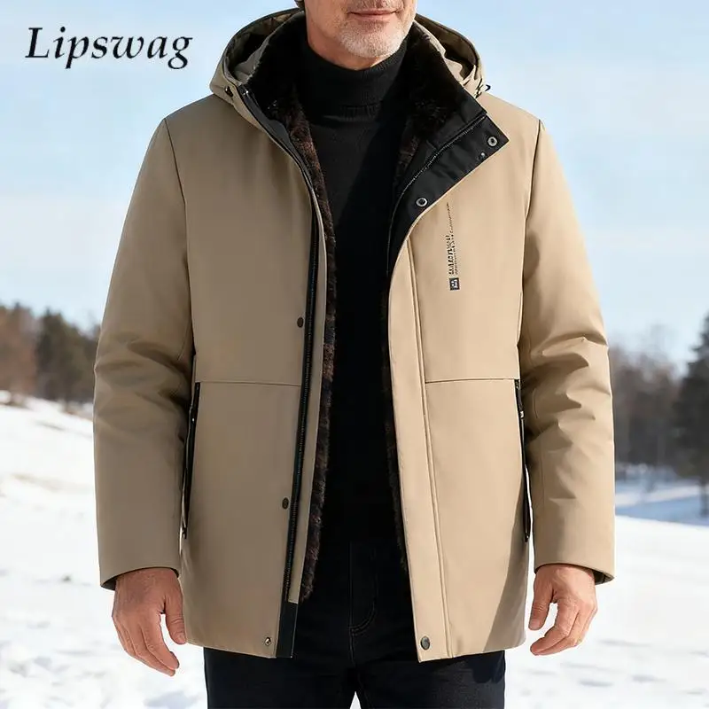 

Осенне-зимнее пальто, мужские теплые толстые пуховики на флисовой подкладке для мужчин, уличная повседневная водонепроницаемая куртка на молнии, пальто 5XL