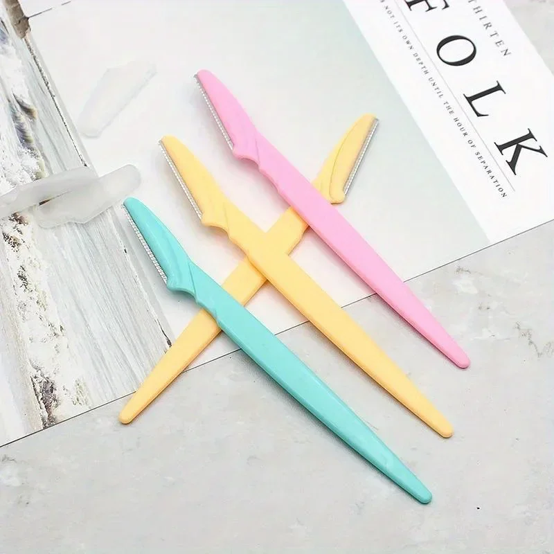 ใบมีดโกนขนคิ้ว 100/50/20 ชิ้น ใบมีดโกนหนวด 3 สี เครื่องโกนขนใบหน้า เครื่องกำจัดขน เครื่องโกนหนวดแบบปลอดภัย อุปกรณ์ไมโครเบลดดิ้ง