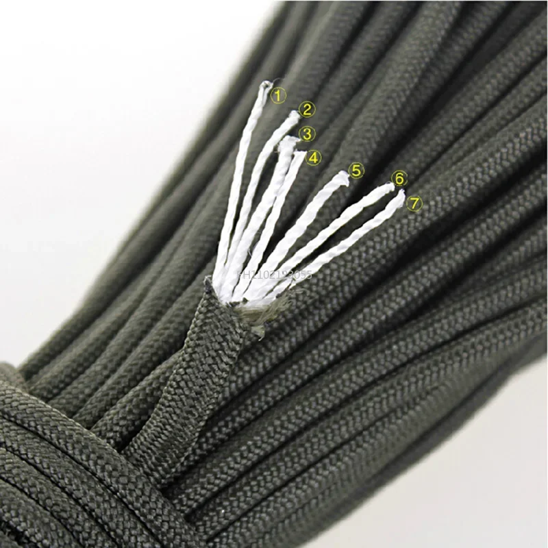 7 Cores Paracord Cord 3M Dia.4mm For Outdoor Camping Survival Lanyard Parachute Rope Climbing Equipment Hiking Tent Accessories