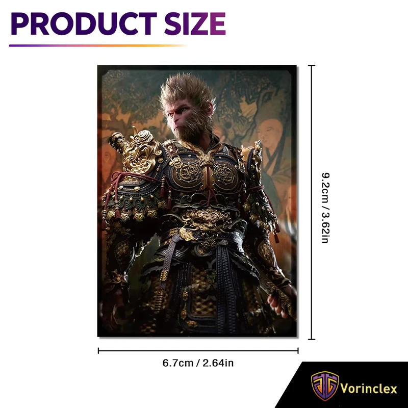 120PCS 67x92mm Holographic Anime Card Sleeves Standard Size Trading Card Protectors for MTG TCG PKM Sports Cards Wukong