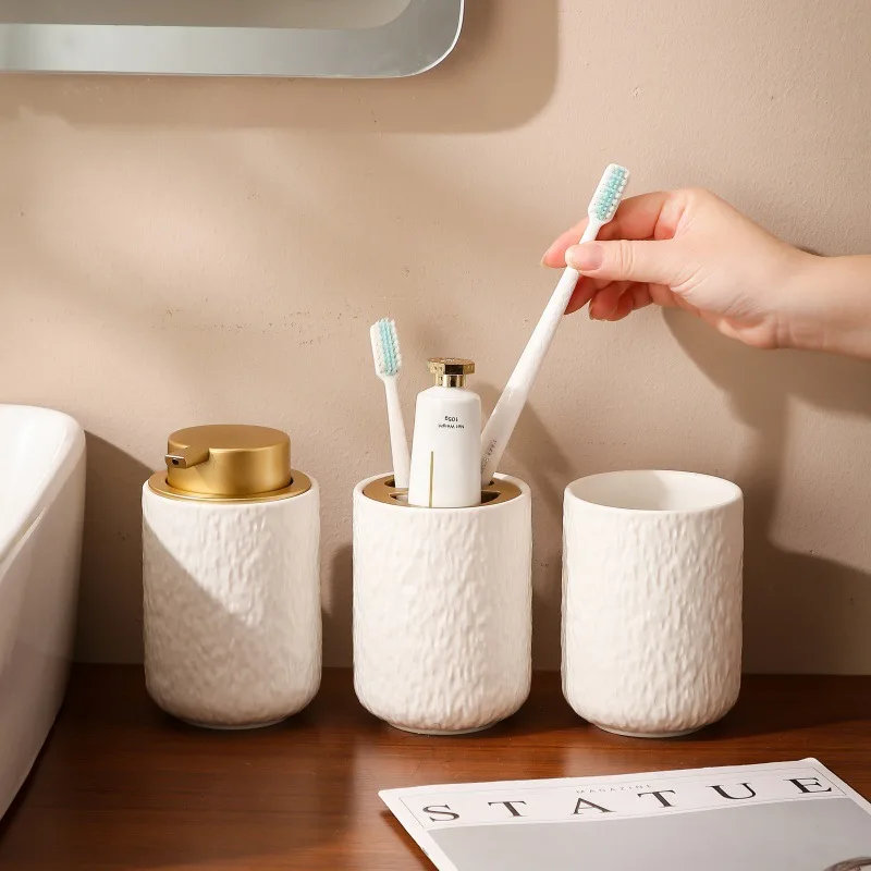Creative Ceramic Toothbrush Holder Rinse Cup Bathroom Accessories Home Ceramic Rinse Cup Toothbrush Holder Hotel Home Decoration
