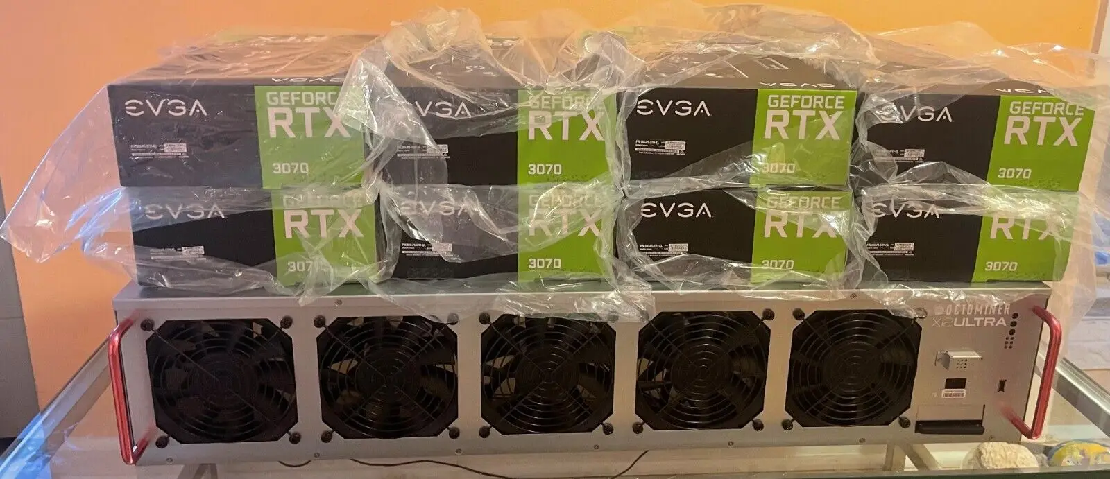 aa Octominer X12ULTRA Crypto Mining Rig 3600W HiveOS 12Xslots, 8 GPU's-XC3 NIB