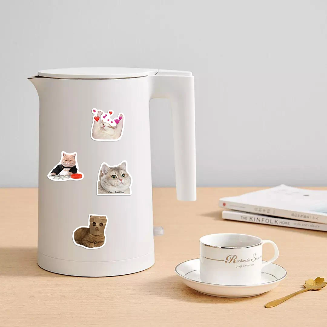 50 قطعة من ملصقات القط البلاستيكية الجمالية للأطفال الكورية الديكور سكرابوكينغ القرطاسية اللوازم المدرسية ملصق الشارات