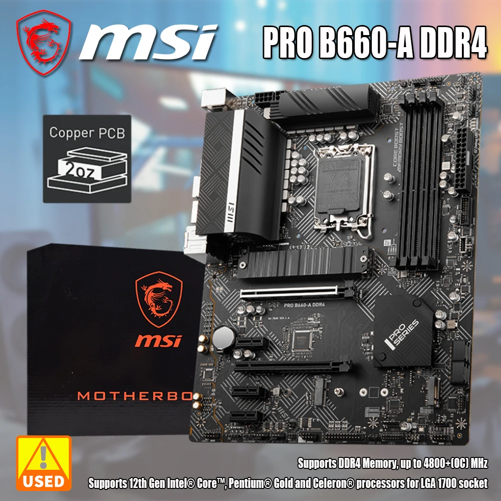 msi pro motherboard b660 a ddr4 suporte cpu processadores intel core12 geracao memoria ddr4 128gb2x slots m2 usb 20 01